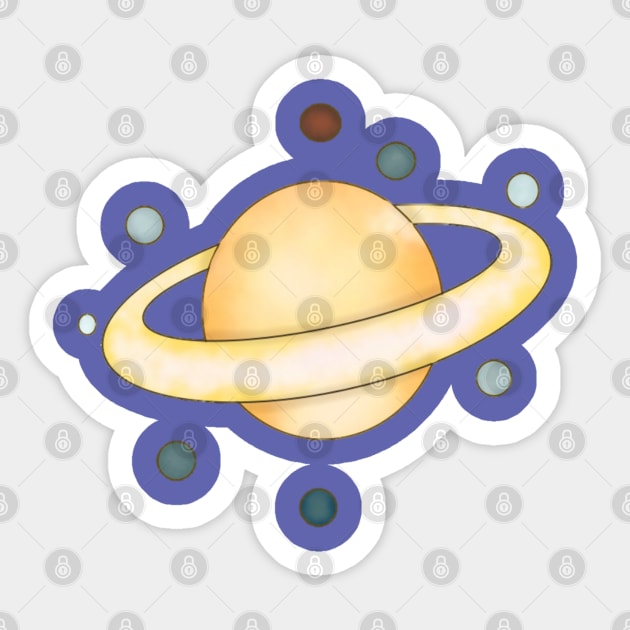 Saturn Sticker by KittenPinkamations' Store